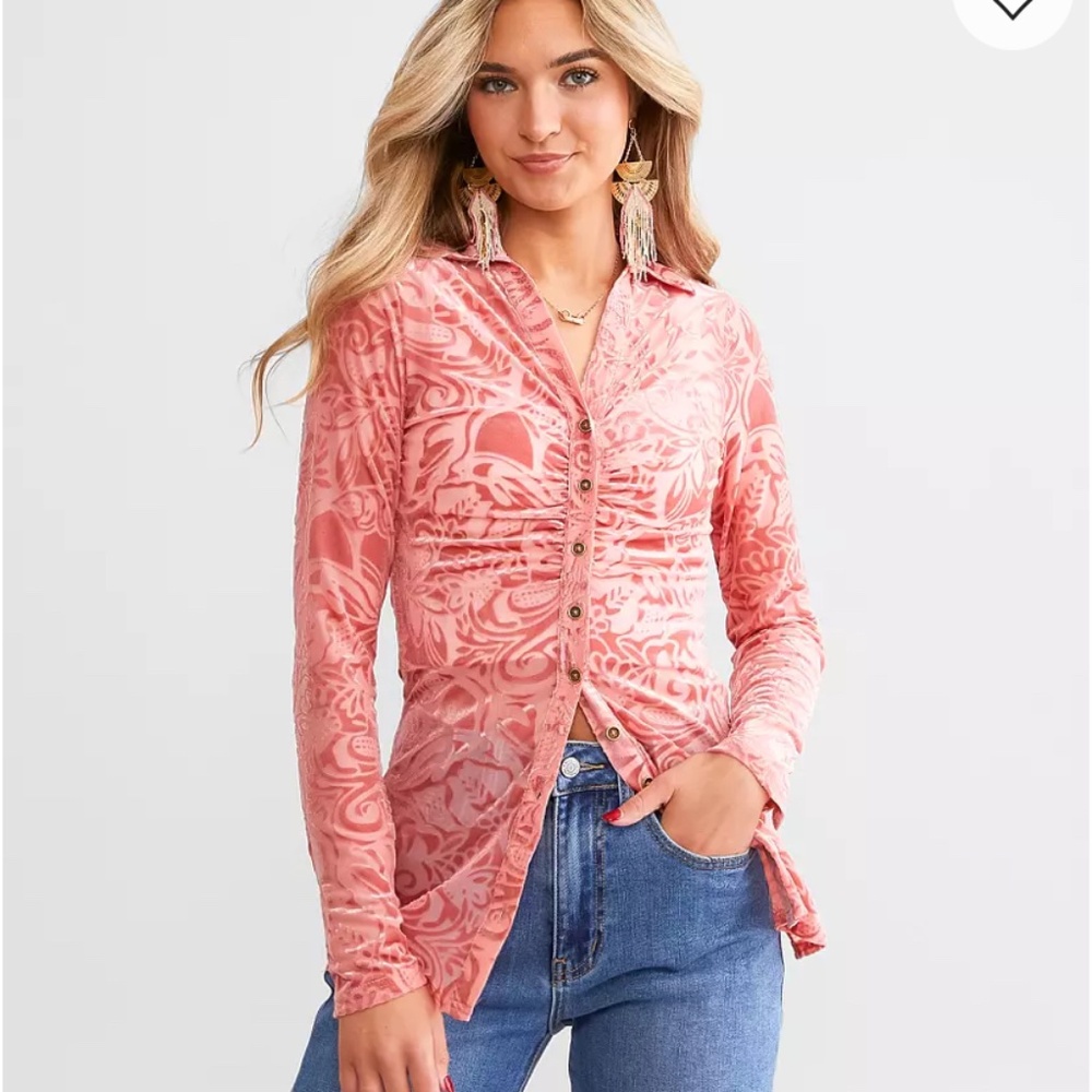 Velvet Button up - Picture 4 of 4